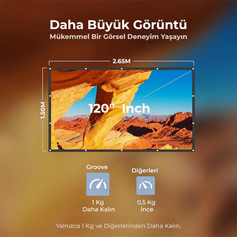 Vankyo Groove 120¨ Inch Elektrikli Otomatik Kumandalı Projeksiyon Perdesi