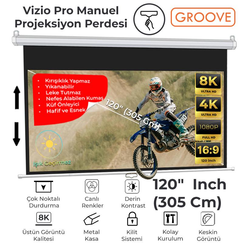 Groove Vizio Pro 120¨ Inch 265x150cm Blackout Işık Geçirmez Profesyonel Projeksiyon Perdesi +Canlı Renkler+Göz Koruması+Leke Tutmaz Projector Groove Vizio Pro 120¨ Inch 265x150cm Blackout Işık Geçirmez Profesyonel Projeksiyon Perdesi +Canlı Renkler+Göz Koruması+Leke Tutmaz Projector