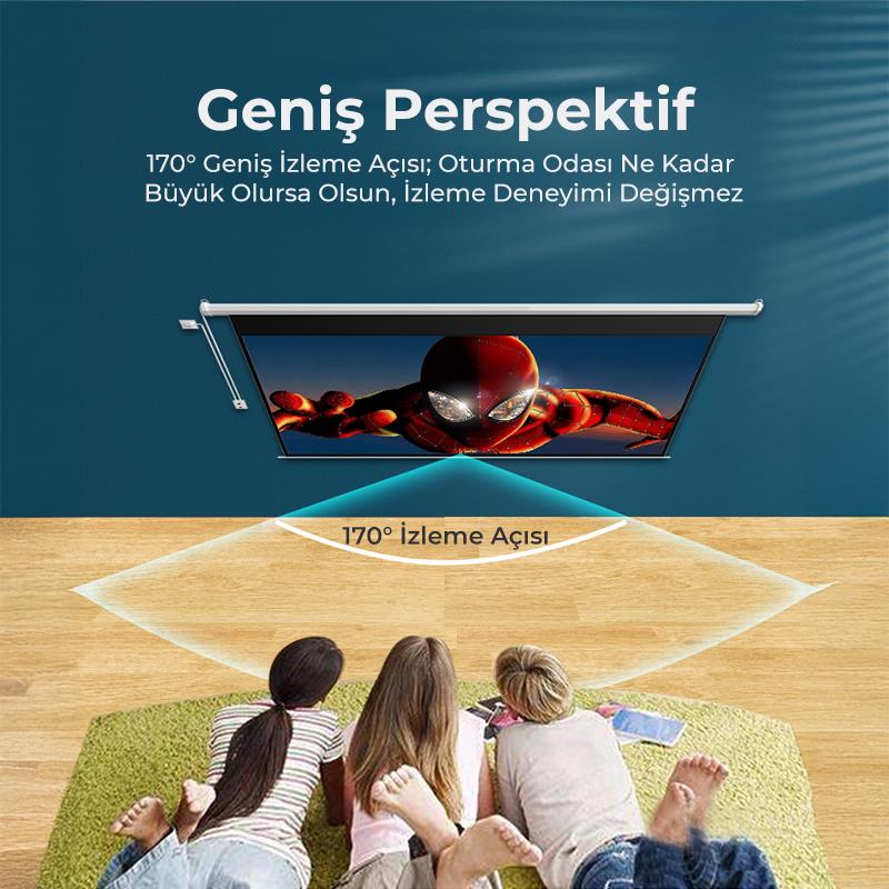 Vankyo Groove 150¨ Inch Elektrikli Otomatik Kumandalı Projeksiyon Perdesi