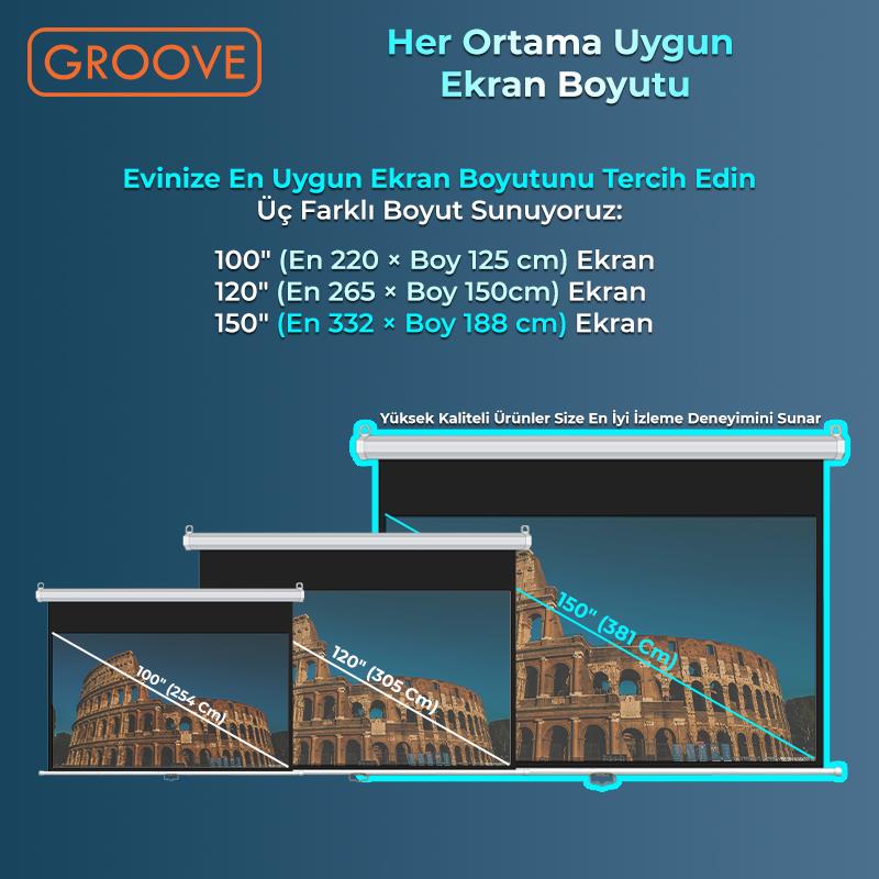 Groove Vizio Pro 150¨ Inch 332x188cm Blackout Işık Geçirmez Profesyonel Projeksiyon Perdesi +Canlı Renkler+Göz Koruması+Leke Tutmaz Projector Groove Vizio Pro 150¨ Inch 332x188cm Blackout Işık Geçirmez Profesyonel Projeksiyon Perdesi +Canlı Renkler+Göz Koruması+Leke Tutmaz Projector
