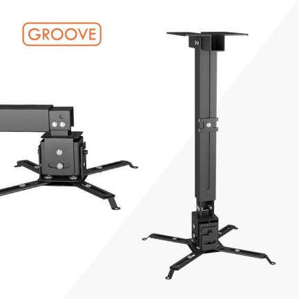GROOVE - Vankyo Groove Universal 30-60CM Projeksiyon Cihazı Tavan Askı Aparatı Tavan Bağlantı Aparatı Duvar Bağlantı Aparatı Siyah
