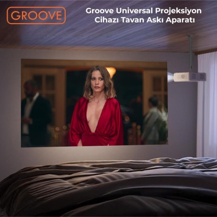 Vankyo Groove 30-60CM Alüminyum Projeksiyon Cihazı Tavan Askı Aparatı Duvar Bağlantı Aparatı Universal Projector Siyah (360° Dönebilen Tripod Yuvalı) - Thumbnail