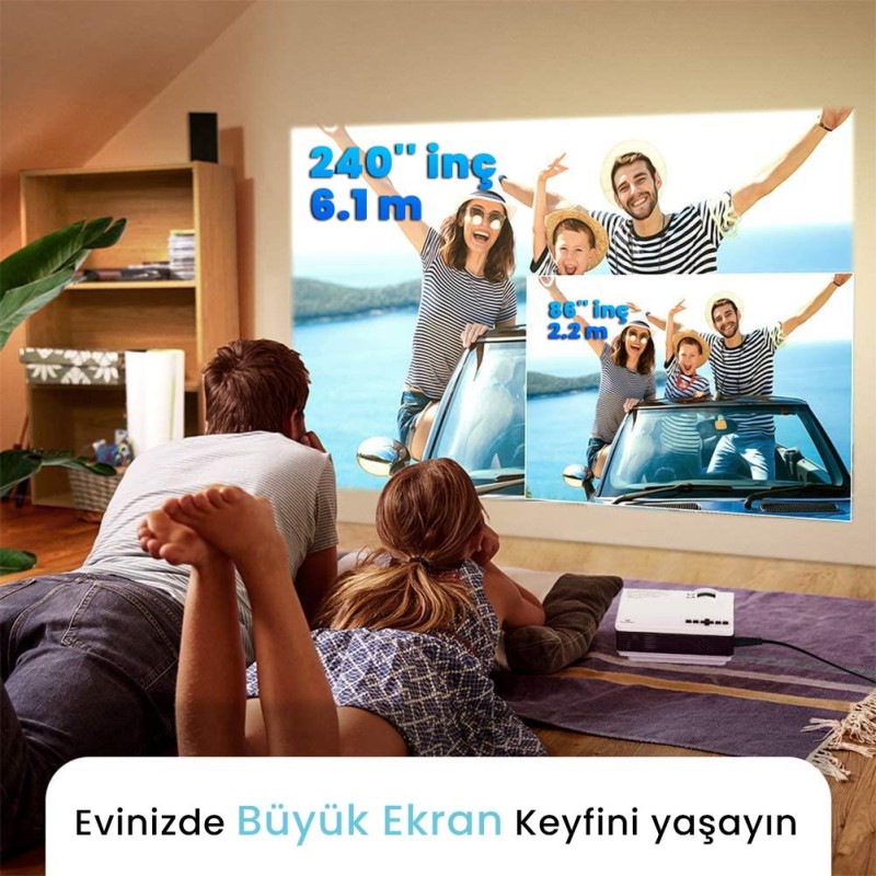 VANKYO Leisure 410 5G WiFi Projeksiyon Cihazı - 1080P Destekli - 240 İnç Yansıtma - Dahili Hoparlör - PS5/PS4/XBOX/HDMI