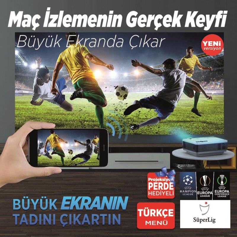 VANKYO Leisure 410 5G WiFi Projeksiyon Cihazı - 1080P Destekli - 240 İnç Yansıtma - Dahili Hoparlör - PS5/PS4/XBOX/HDMI