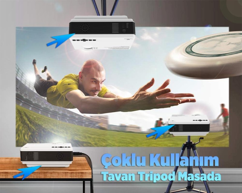 VANKYO Leisure 410 5G WiFi Projeksiyon Cihazı - 1080P Destekli - 240 İnç Yansıtma - Dahili Hoparlör - PS5/PS4/XBOX/HDMI