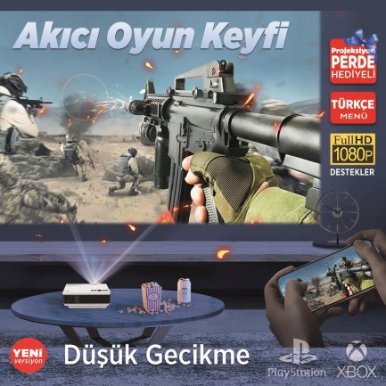 VANKYO Leisure 410 5G WiFi Projeksiyon Cihazı - 1080P Destekli - 240 İnç Yansıtma - Dahili Hoparlör - PS5/PS4/XBOX/HDMI - Thumbnail