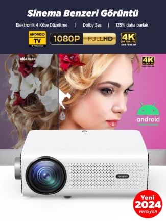 Vankyo Leisure 495W Android TV 4K Destekli Projeksiyon Cihazı 5G Wi-Fi + 5.1 Bluetooth LCD LED - 220 İnç Yansıtma - HiFi Dolby Ses Sistemi - Thumbnail