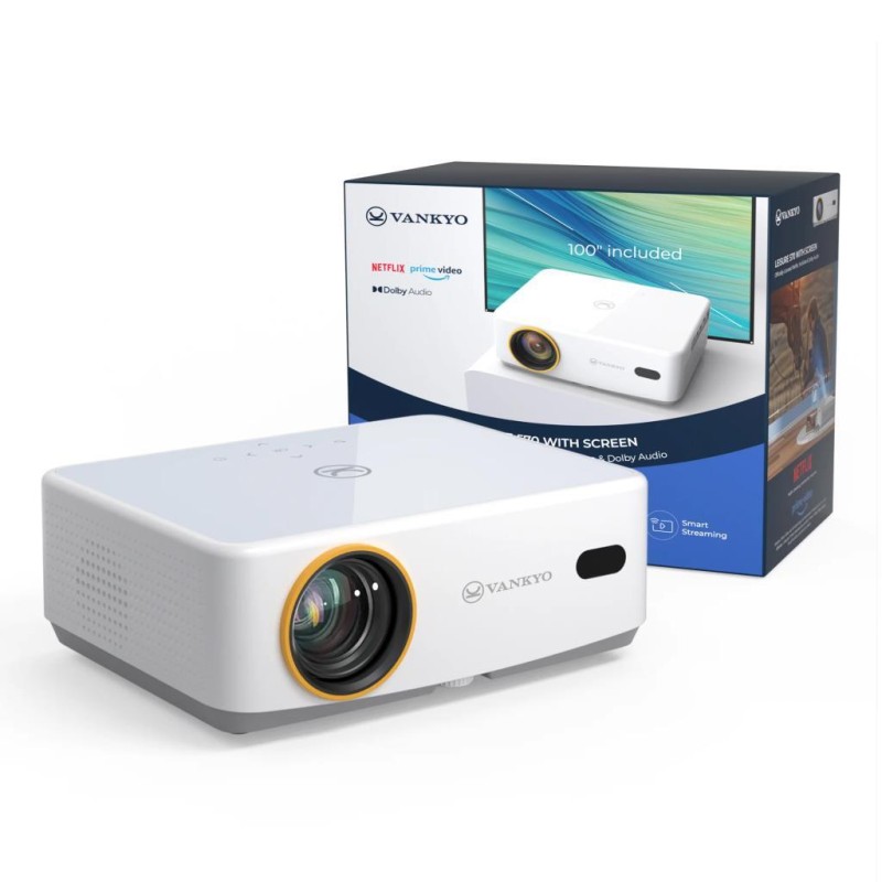 Vankyo Leisure L570B SmartTV 4K Destekli Projeksiyon Cihazı +Auto Focus+Auto Keystone+6G WiFi+5.2 Bluetooth+300 İnç Yansıtma+Dolby Premium Ses Sistemi Beyaz PS5/PS4/XBOX