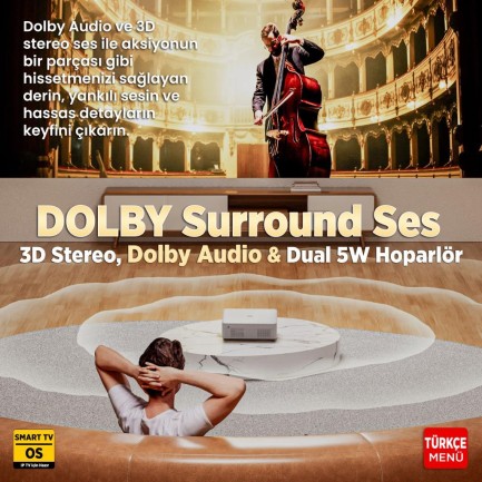 Vankyo Leisure L570B SmartTV 4K Destekli Projeksiyon Cihazı +Auto Focus+Auto Keystone+6G WiFi+5.2 Bluetooth+300 İnç Yansıtma+Dolby Premium Ses Sistemi Beyaz PS5/PS4/XBOX - Thumbnail