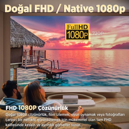 Vankyo Leisure L570B SmartTV 4K Destekli Projeksiyon Cihazı +Auto Focus+Auto Keystone+6G WiFi+5.2 Bluetooth+300 İnç Yansıtma+Dolby Premium Ses Sistemi Beyaz PS5/PS4/XBOX - Thumbnail