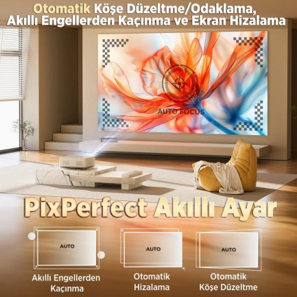 Vankyo Leisure L570B SmartTV 4K Destekli Projeksiyon Cihazı +Auto Focus+Auto Keystone+6G WiFi+5.2 Bluetooth+300 İnç Yansıtma+Dolby Premium Ses Sistemi Beyaz PS5/PS4/XBOX - Thumbnail