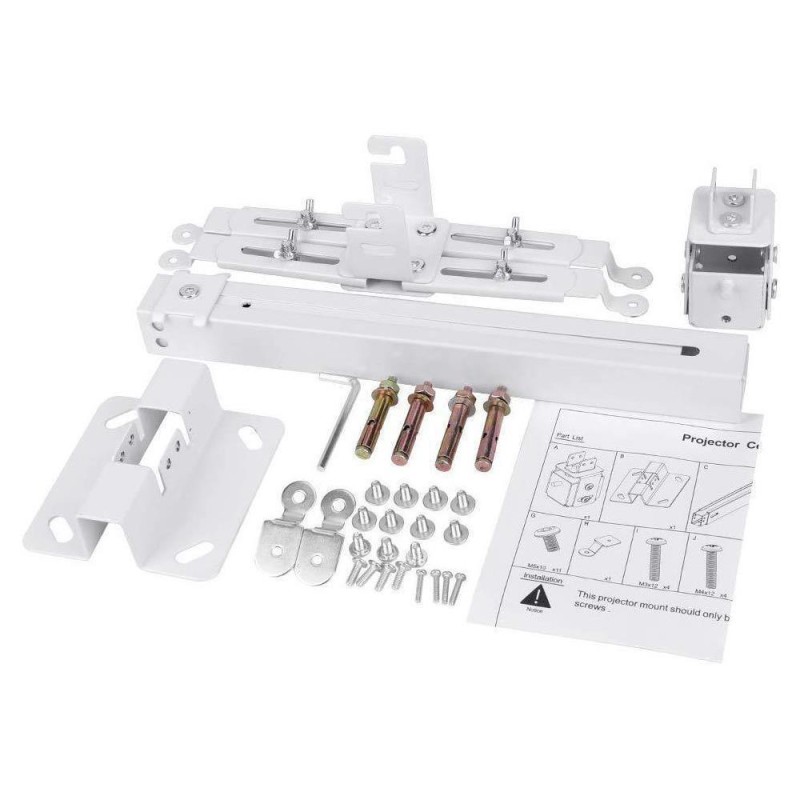 Universal 43-65CM Projeksiyon Cihazı Tavan Askı Aparatı Tavan Bağlantı Aparatı Duvar Bağlantı Aparatı Beyaz (VANKYO İLE UYUMLU DEĞİLDİR)