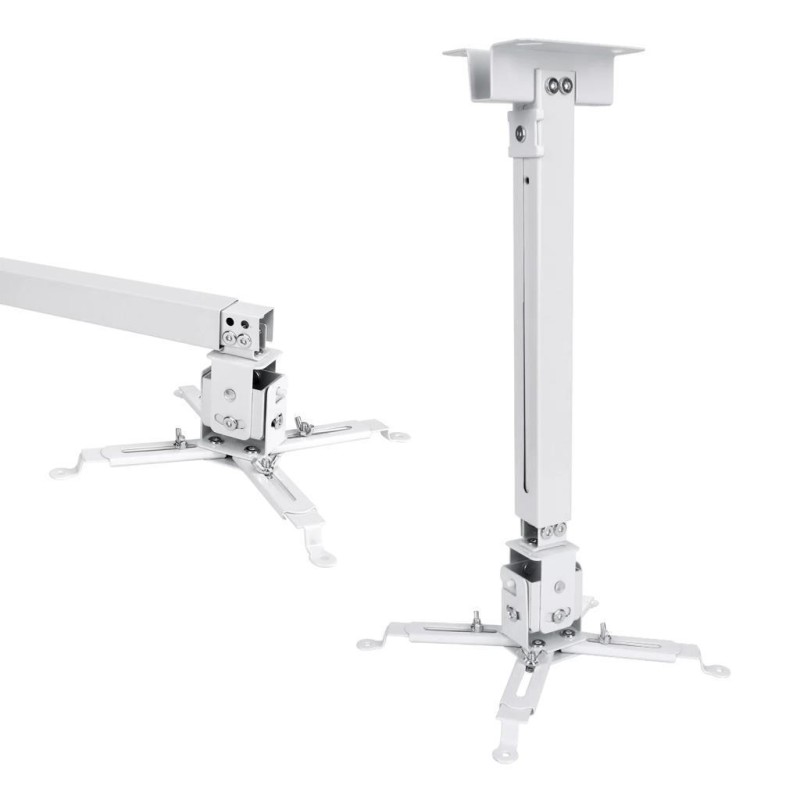 Universal 43-65CM Projeksiyon Cihazı Tavan Askı Aparatı Tavan Bağlantı Aparatı Duvar Bağlantı Aparatı Beyaz (VANKYO İLE UYUMLU DEĞİLDİR)