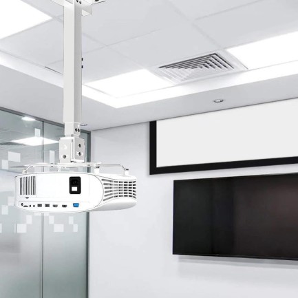 Universal 43-65CM Projeksiyon Cihazı Tavan Askı Aparatı Tavan Bağlantı Aparatı Duvar Bağlantı Aparatı Beyaz (VANKYO İLE UYUMLU DEĞİLDİR) - Thumbnail