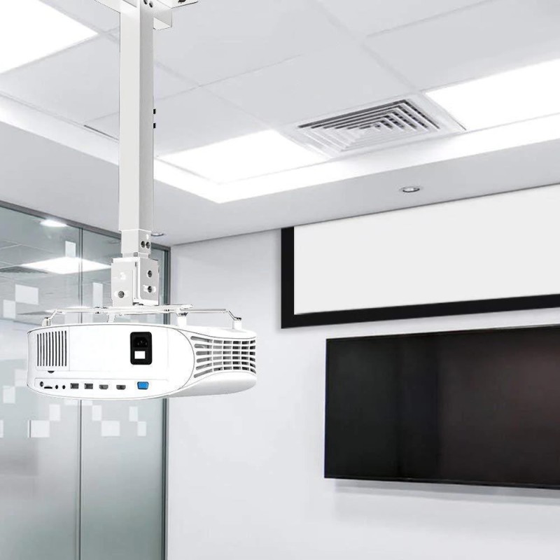 Universal 43-65CM Projeksiyon Cihazı Tavan Askı Aparatı Tavan Bağlantı Aparatı Duvar Bağlantı Aparatı Beyaz (VANKYO İLE UYUMLU DEĞİLDİR)