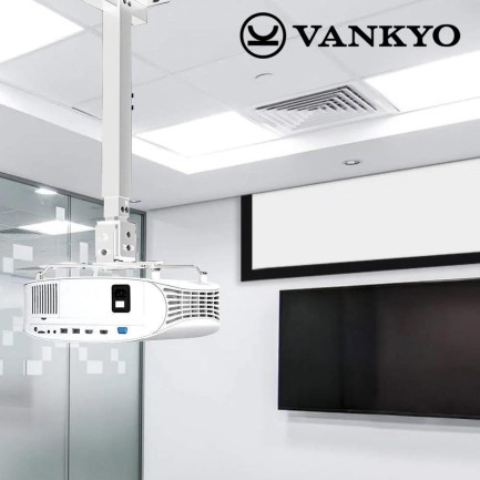 Vankyo Universal 43-65CM Projeksiyon Cihazı Tavan Askı Aparatı Tavan Bağlantı Aparatı Duvar Bağlantı Aparatı Beyaz - Thumbnail