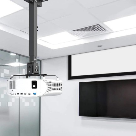 Universal 43-65CM Projeksiyon Cihazı Tavan Askı Aparatı Tavan Bağlantı Aparatı Duvar Bağlantı Aparatı Siyah (VANKYO İLE UYUMLU DEĞİLDİR) - Thumbnail