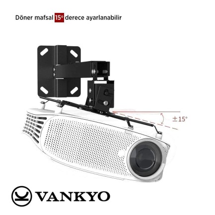 Vankyo Universal 43-65CM Projeksiyon Cihazı Tavan Askı Aparatı Tavan Bağlantı Aparatı Duvar Bağlantı Aparatı Siyah - Thumbnail