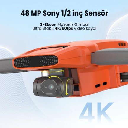 Xiaomi FIMI X8 Mini 3 Combo Kameralı Drone Seti Turuncu - Thumbnail
