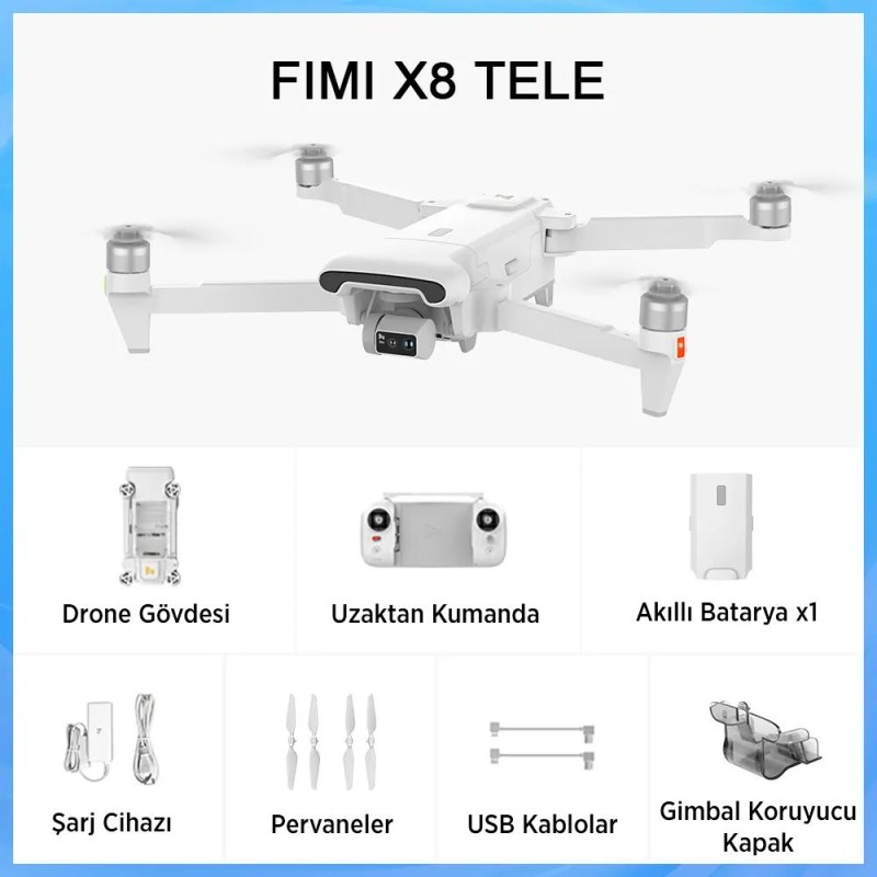 Xiaomi FIMI X8 TELE Standard Kameralı Drone Seti Beyaz