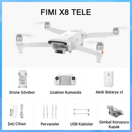 FIMI - Xiaomi FIMI X8 TELE Standard Kameralı Drone Seti Beyaz