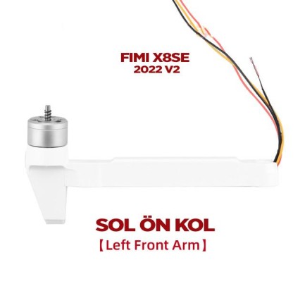 FIMI - Xiaomi FIMI X8SE / X8 SE 2022 V2.0 Sol Ön Drone Motor Kolu Arm