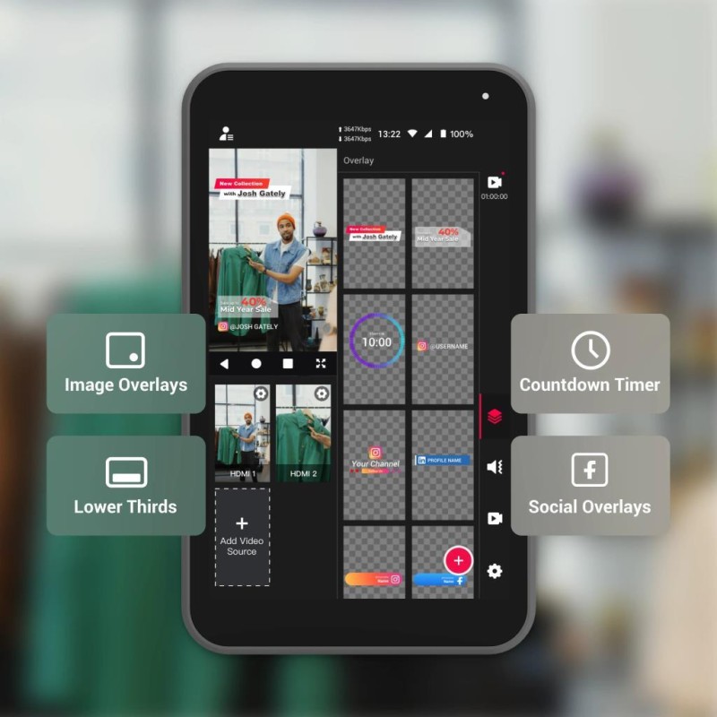 Yololiv inStream Dikey Canlı Yayın Cihazı Live Streaming Encoder And Monitor Instagram - Tiktok