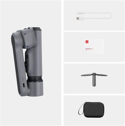 Zhiyun Smooth X Grey Essential Combo Akıllı Telefon İçin Görüntü Sabitleyici Gimbal ( Tripod ve Çanta Dahil ) - Thumbnail