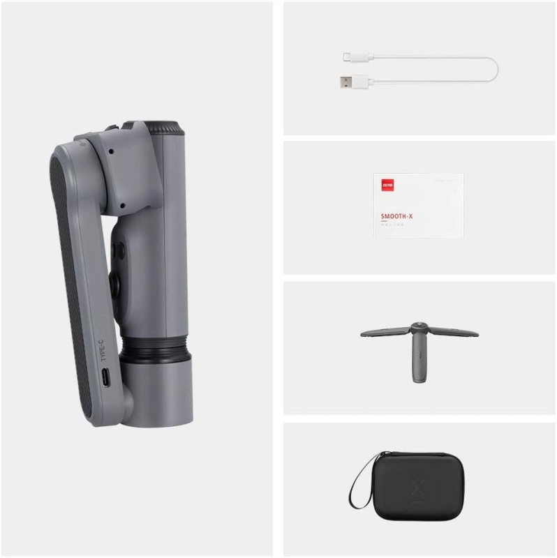Zhiyun Smooth X Grey Essential Combo Akıllı Telefon İçin Görüntü Sabitleyici Gimbal ( Tripod ve Çanta Dahil )